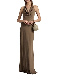 Sid Satin Cowlneck Gown