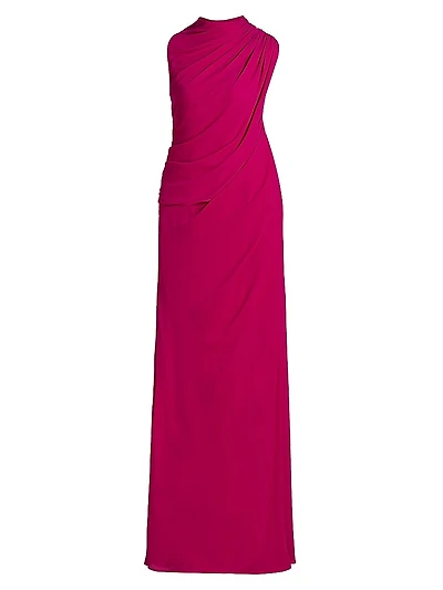 Essia Georgette Draped Sleeveless Gown