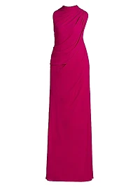 Essia Georgette Draped Sleeveless Gown
