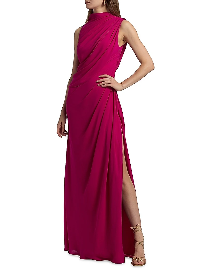 Essia Georgette Draped Sleeveless Gown