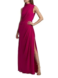 Essia Georgette Draped Sleeveless Gown