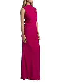 Essia Georgette Draped Sleeveless Gown