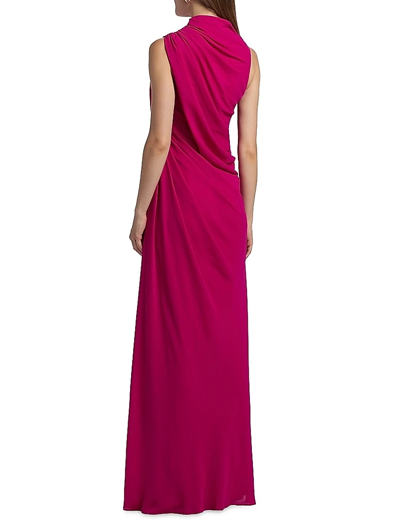 Essia Georgette Draped Sleeveless Gown