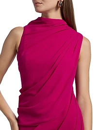 Essia Georgette Draped Sleeveless Gown