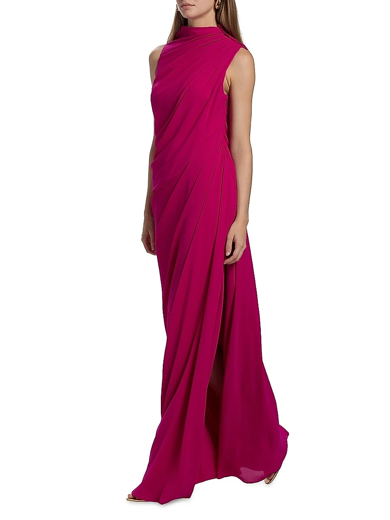 Essia Georgette Draped Sleeveless Gown