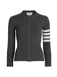 Classic 4-Bar Crewneck Cardigan