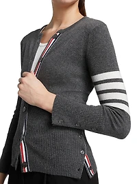 Classic 4-Bar Crewneck Cardigan