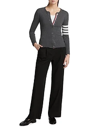 Classic 4-Bar Crewneck Cardigan