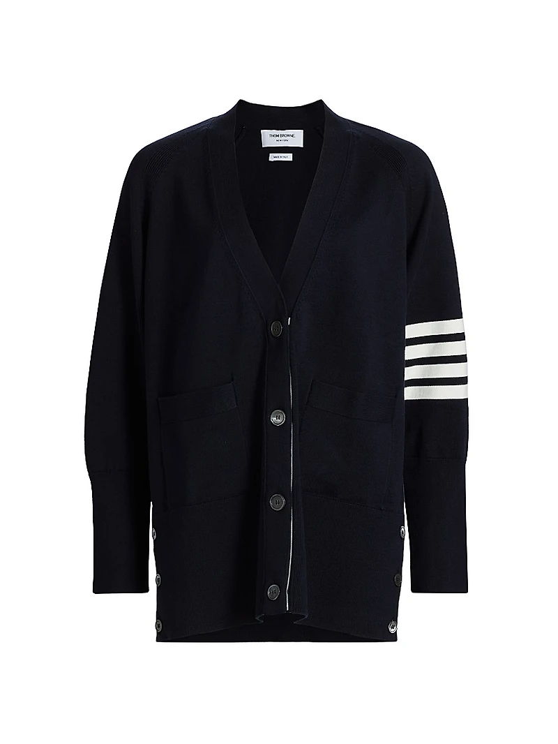 Exaggerated Fit 4-Bar Cardigan