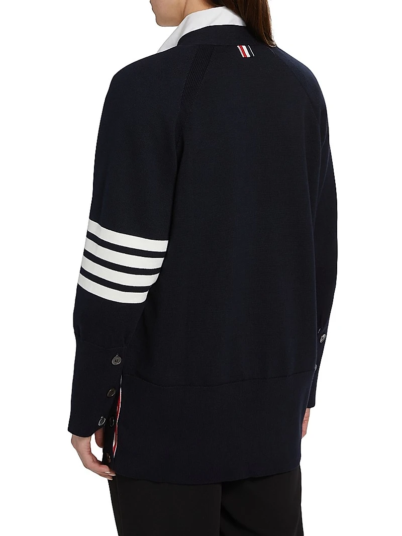 Exaggerated Fit 4-Bar Cardigan