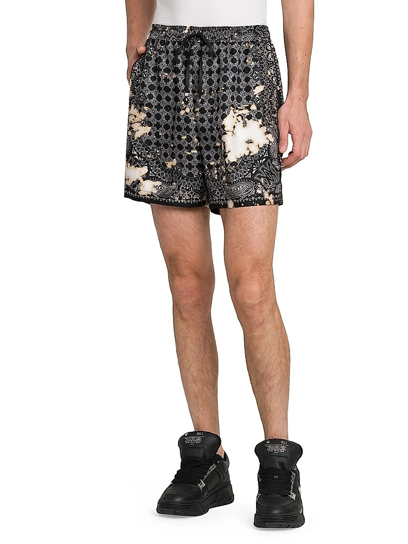 Bleach Bandana Silk Drawstring Shorts