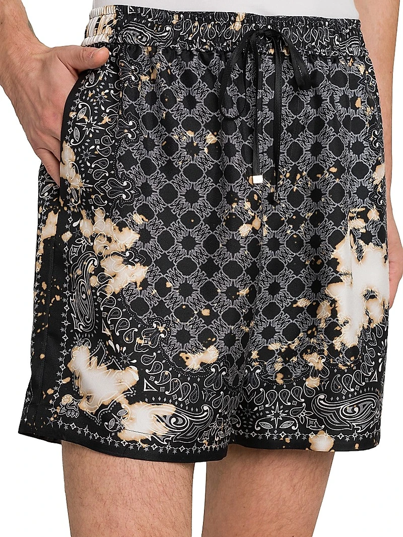 Bleach Bandana Silk Drawstring Shorts