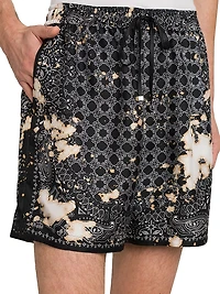 Bleach Bandana Silk Drawstring Shorts