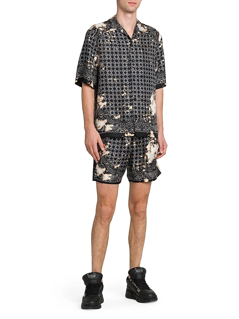 Bleach Bandana Silk Drawstring Shorts