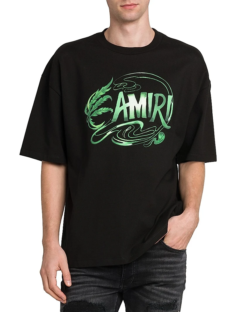 Leaf Cotton Oversized Crewneck T-Shirt