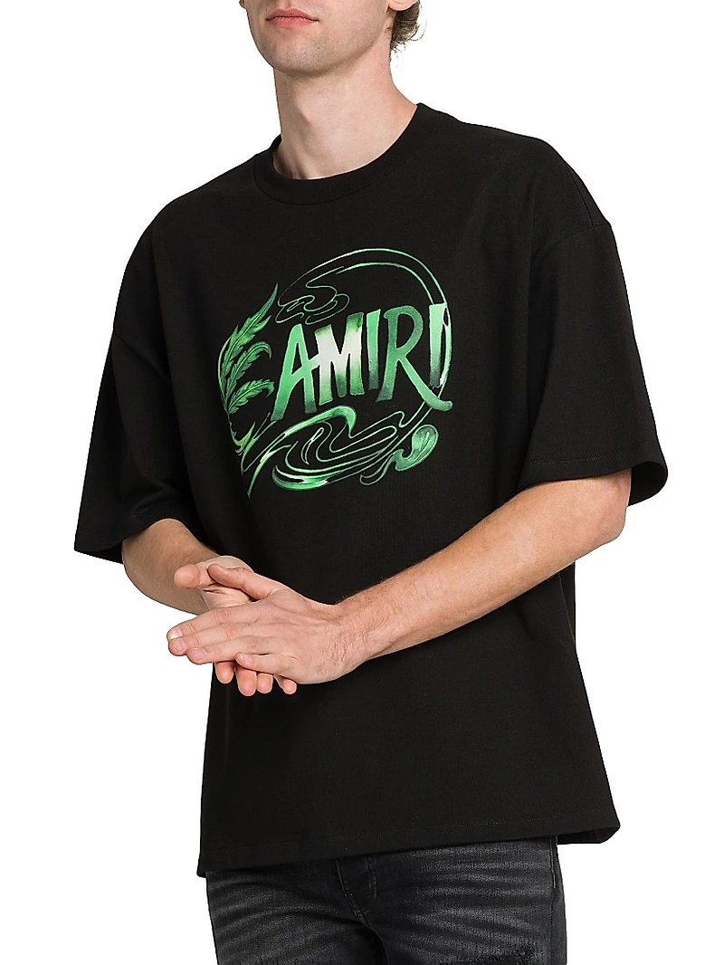 Leaf Cotton Oversized Crewneck T-Shirt