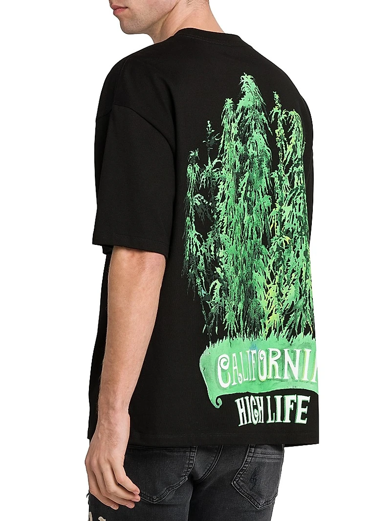 Leaf Cotton Oversized Crewneck T-Shirt