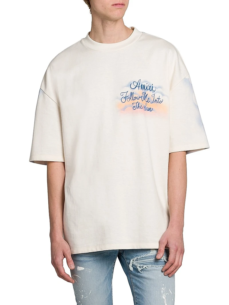 Follow Me Cotton Oversized Crewneck T-Shirt