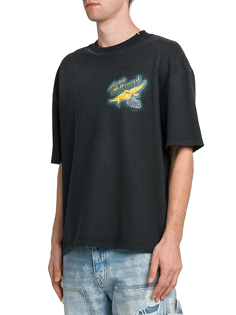 Crystal Amiri Wings Embellished Crewneck T-Shirt