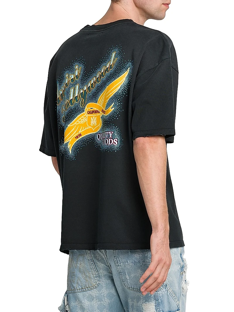 Crystal Amiri Wings Embellished Crewneck T-Shirt