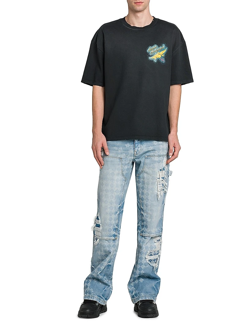 Crystal Amiri Wings Embellished Crewneck T-Shirt