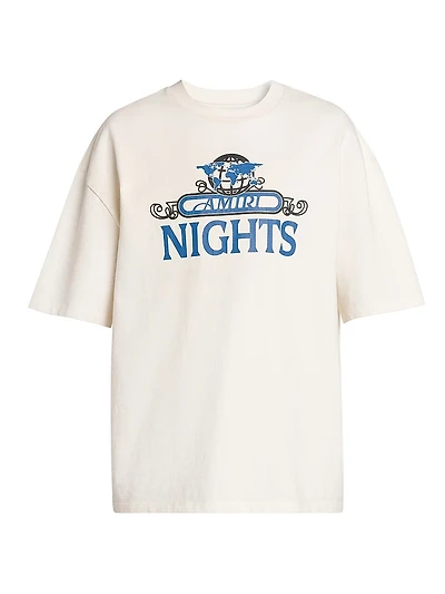 Amiri Nights Cotton Oversized Crewneck T-Shirt