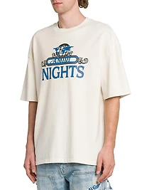 Amiri Nights Cotton Oversized Crewneck T-Shirt