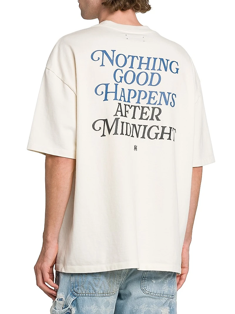 Amiri Nights Cotton Oversized Crewneck T-Shirt
