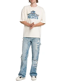 Amiri Nights Cotton Oversized Crewneck T-Shirt