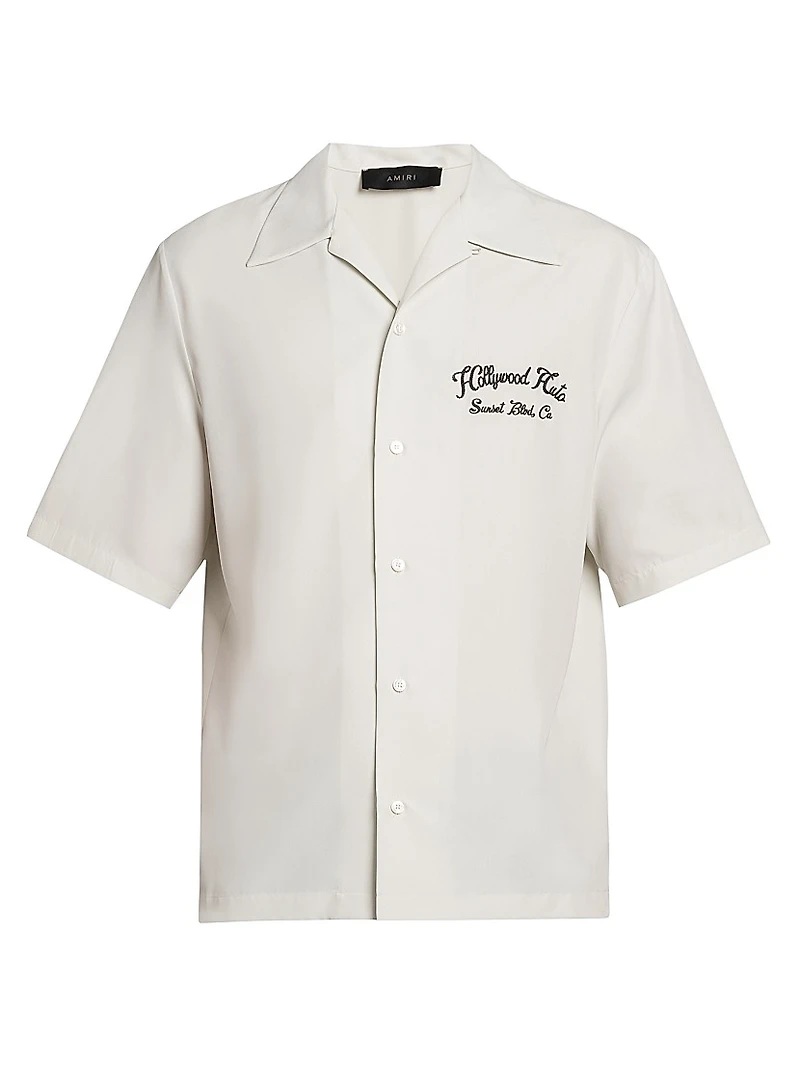 Hollywood Auto Embroidered Bowling Shirt