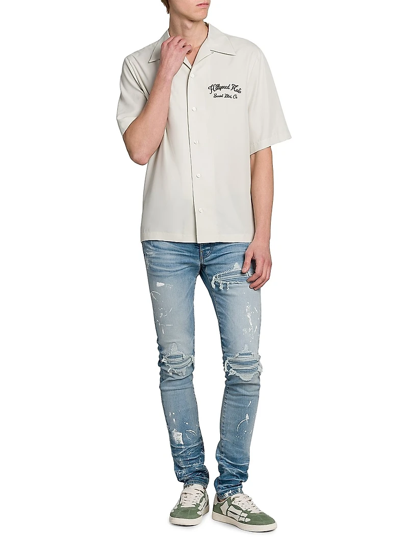 Hollywood Auto Embroidered Bowling Shirt