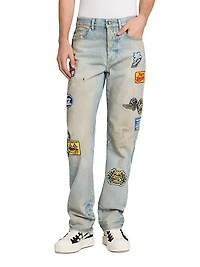Thrasher Repair Distressed Patch Slim-Fit Jeans