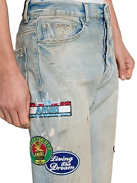 Thrasher Repair Distressed Patch Slim-Fit Jeans