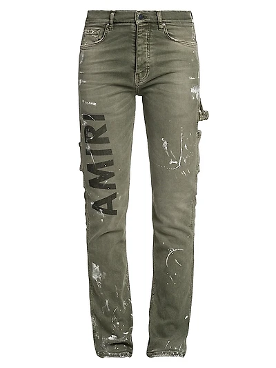 Army Painted Logo Slim-Fit Jeans