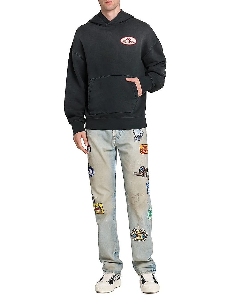 Station Patch Cotton Oversized Hoodie