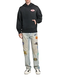 Station Patch Cotton Oversized Hoodie