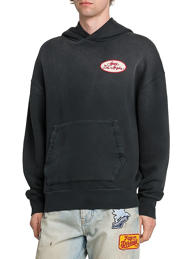 Station Patch Cotton Oversized Hoodie