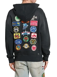 Station Patch Cotton Oversized Hoodie