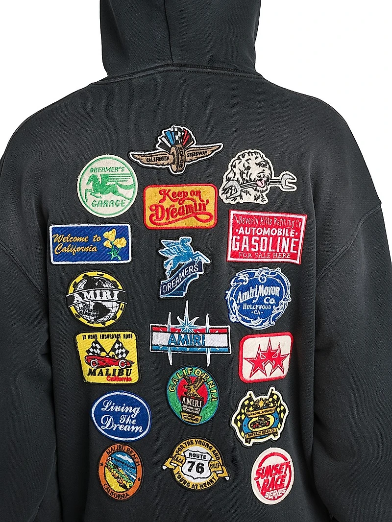 Station Patch Cotton Oversized Hoodie