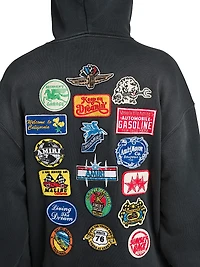 Station Patch Cotton Oversized Hoodie