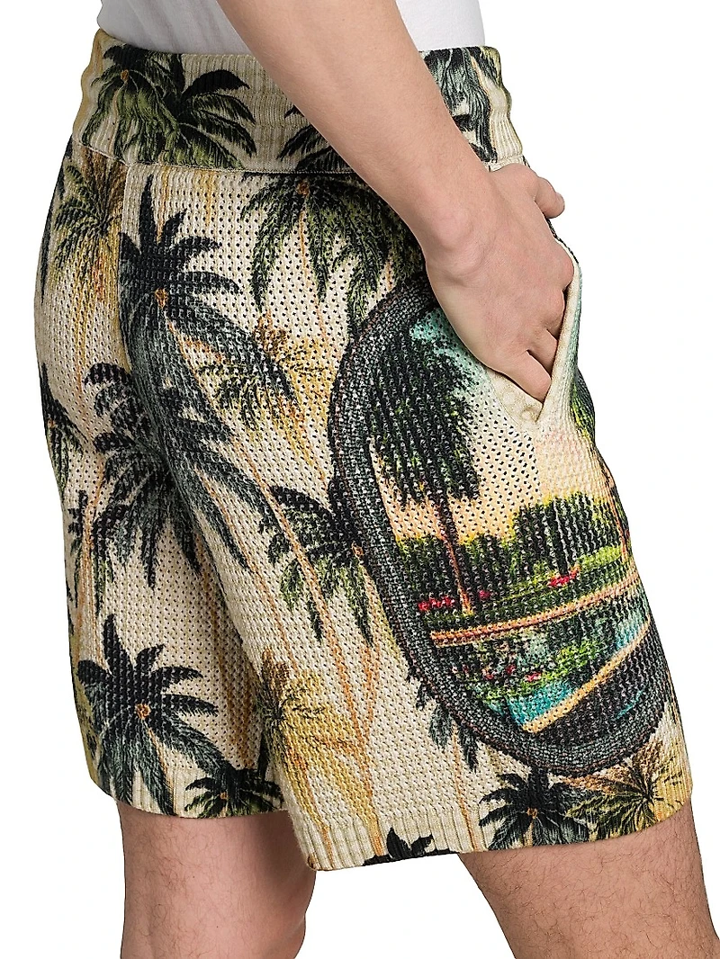 Paradise Crochet-Knit Shorts