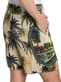 Paradise Crochet-Knit Shorts