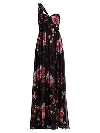 Lina Asymmetric Chiffon Gown