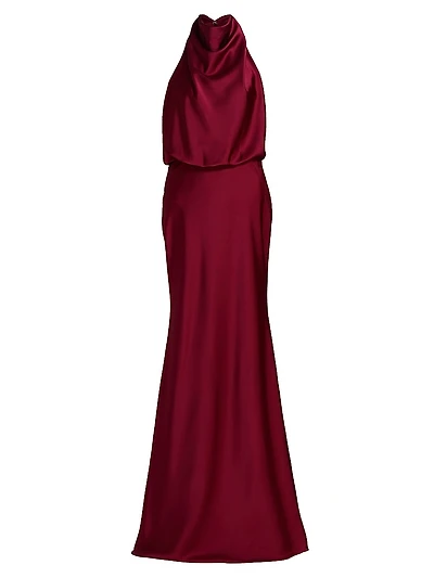 Ada Satin Halter Gown
