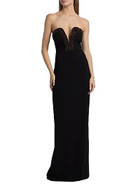 Ila Embellished Strapless Gown