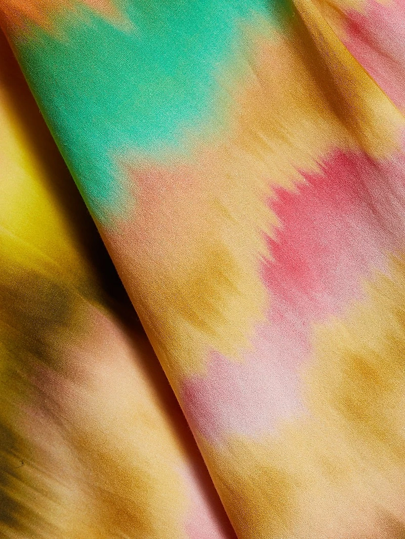 Printed Cotton Poplin Seamed Maxi Shirtdress