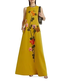 Francie Satin Crepe A-Line Gown