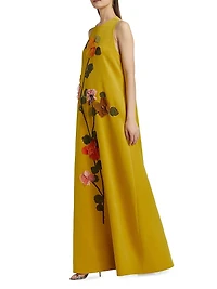 Francie Satin Crepe A-Line Gown