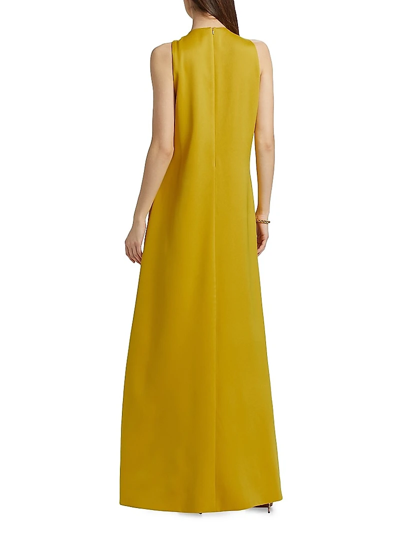 Francie Satin Crepe A-Line Gown