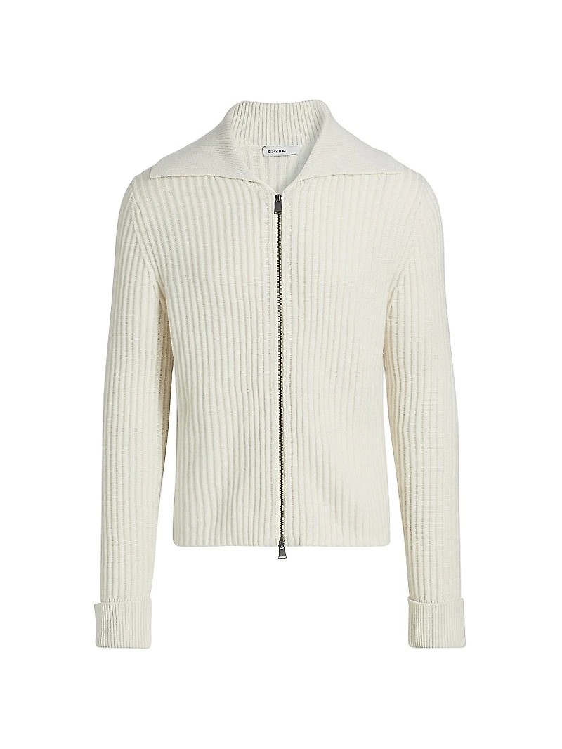 Geoff Stretch-Cashmere Full-Zip Jacket